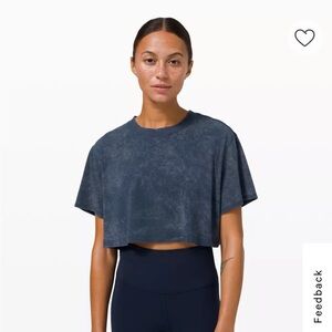 Lululemon All Yours Crop Tee in Washed True Navy